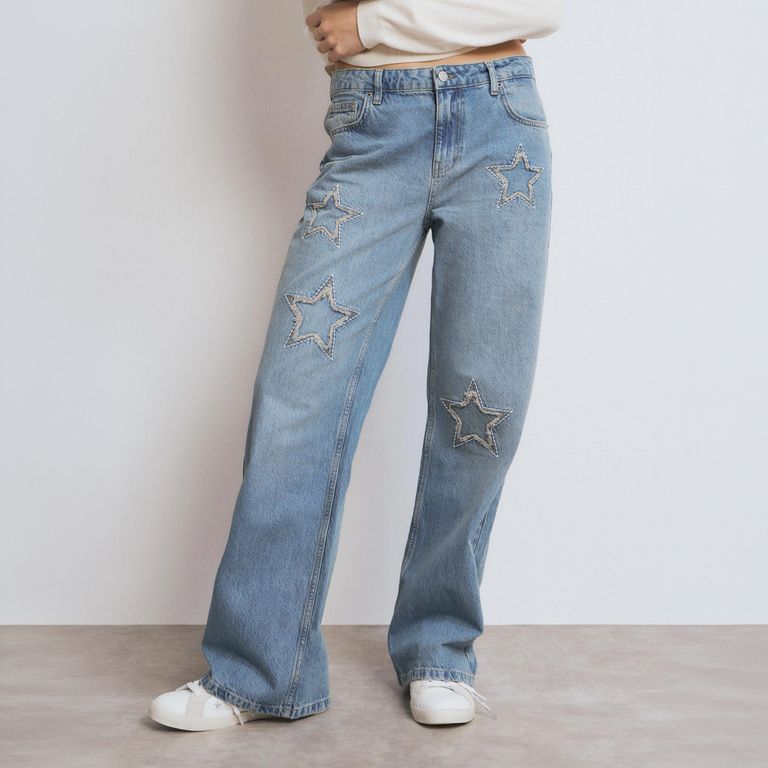 Jeans Estrellas 100% Algodón Mujer