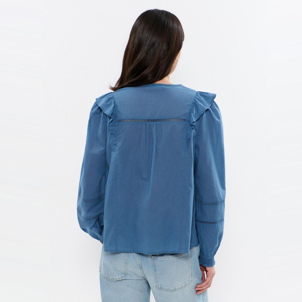 BROWNIE - Blusa Volantes 100% Algodón Mujer Brownie