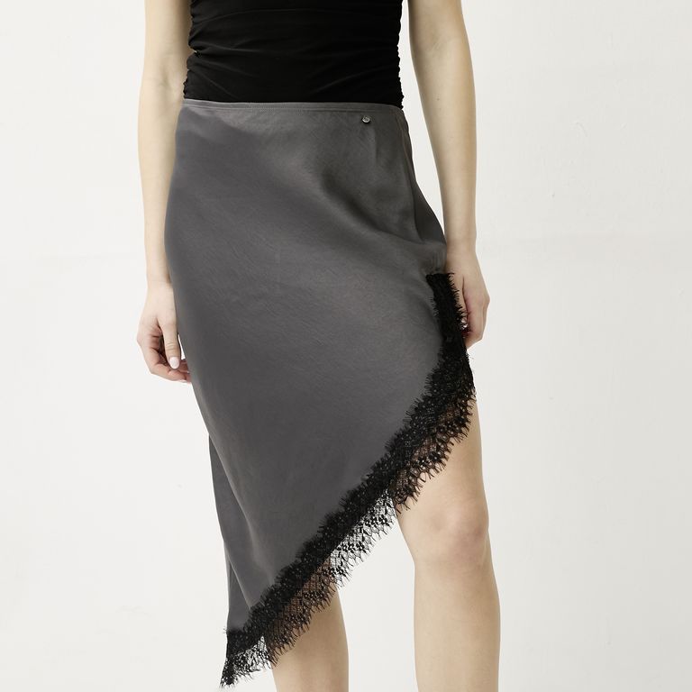 Falda Asimetrica Lencera Mujer