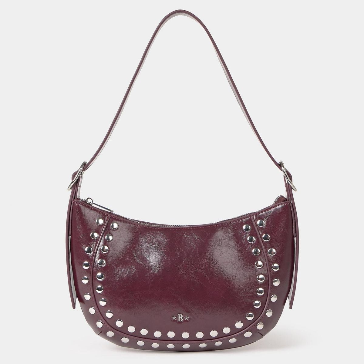 BROWNIE - Cartera Media Luna Tachas Mujer Brownie