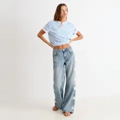 BROWNIE - Jeans Estrellas Lateral 100% Algodón Mujer