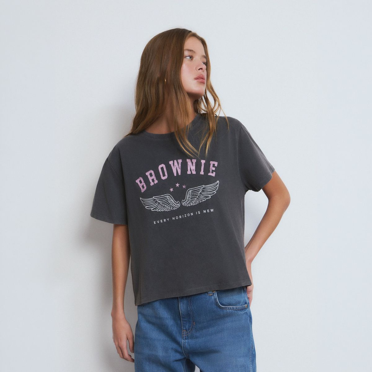 BROWNIE - Polera Logo Alas Mujer Brownie