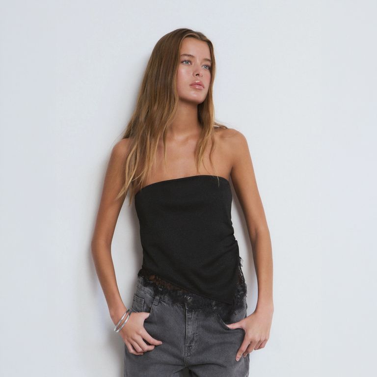 Top Bandeau Lurex Mujer
