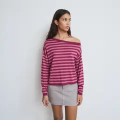 BROWNIE - Sweater Asimétrico Rayas Mujer