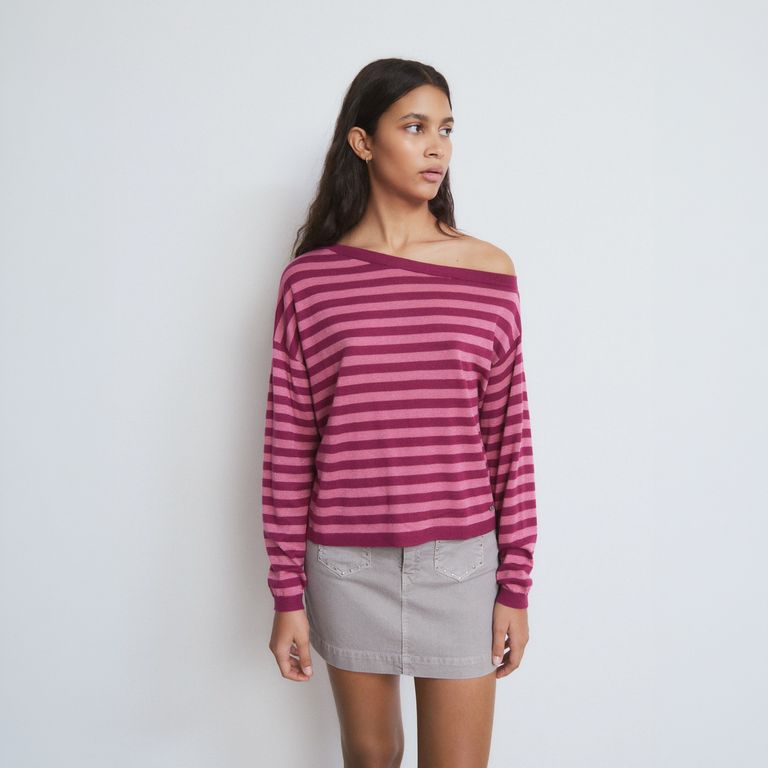 Sweater Asimétrico Rayas Mujer