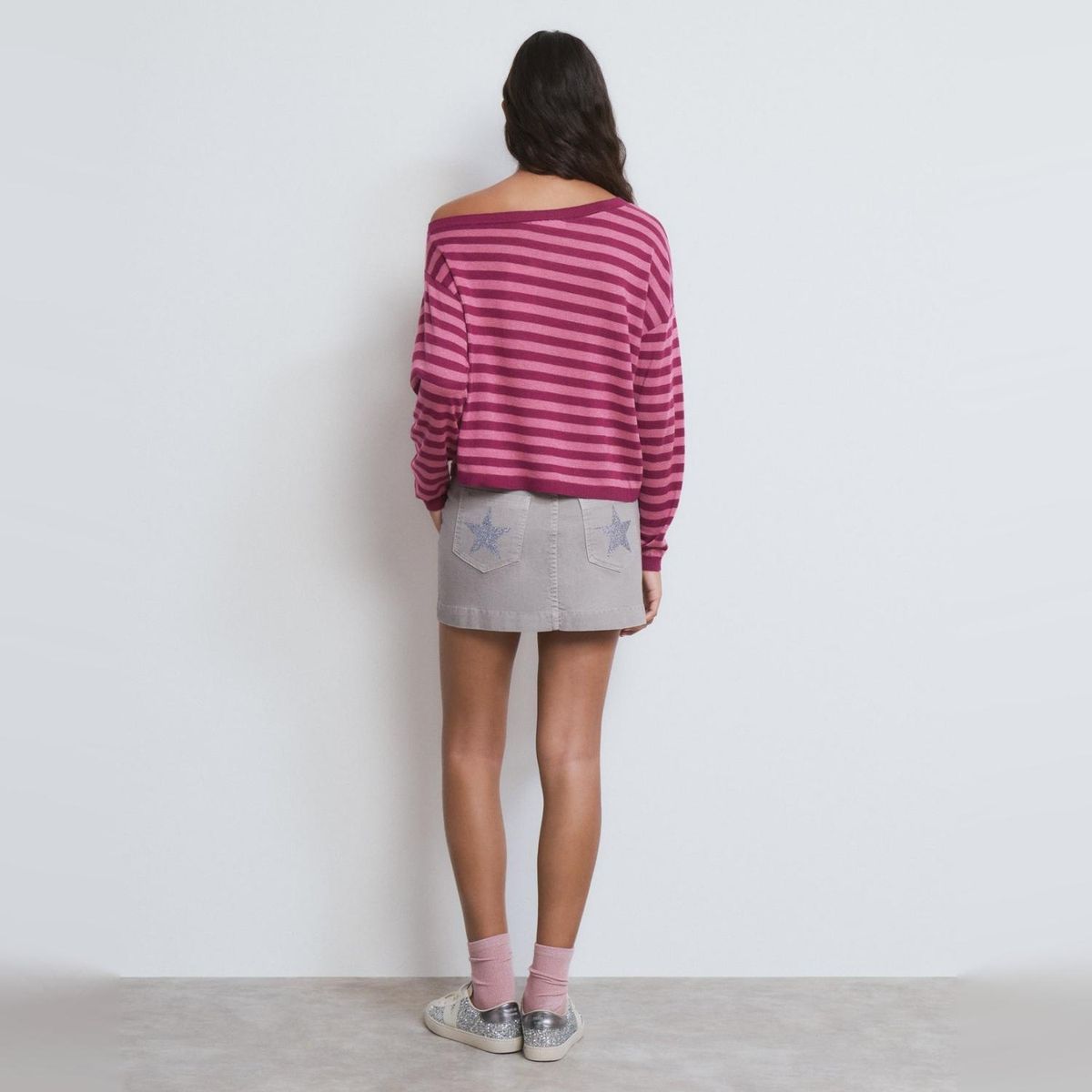 BROWNIE - Sweater Asimétrico Rayas Mujer Brownie