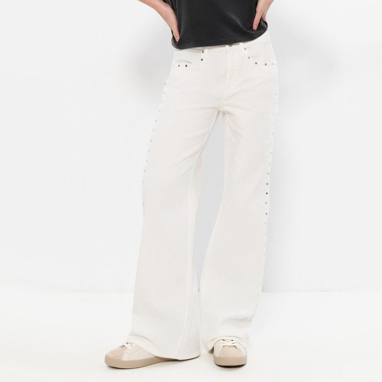 Pantalón Lateral Tachas 100% Algodón Mujer