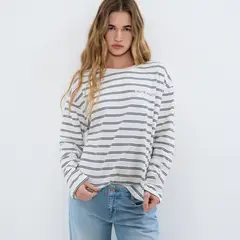 BROWNIE - Polera Rayas Rosa Mujer