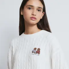 BROWNIE - Sweater Trenzas Bordado Perros Mujer
