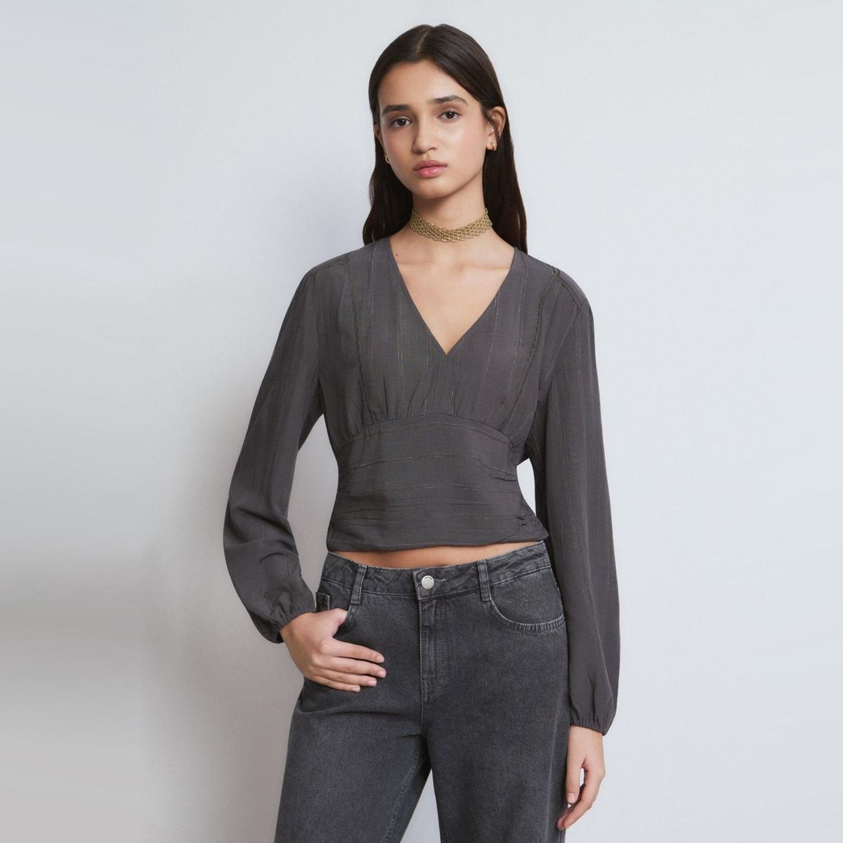 BROWNIE - Blusa Detalle Lace Mujer Brownie
