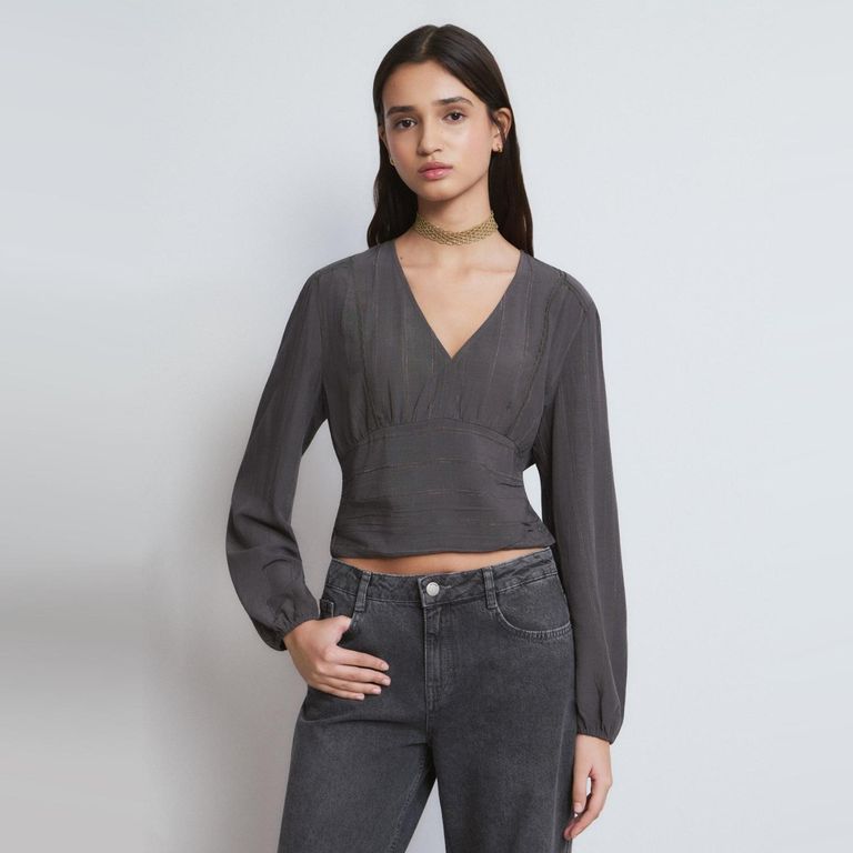 Blusa Detalle Lace Mujer