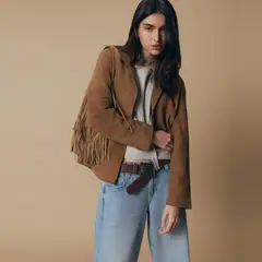 BROWNIE - Chaqueta Suede 100% Cuero Mujer