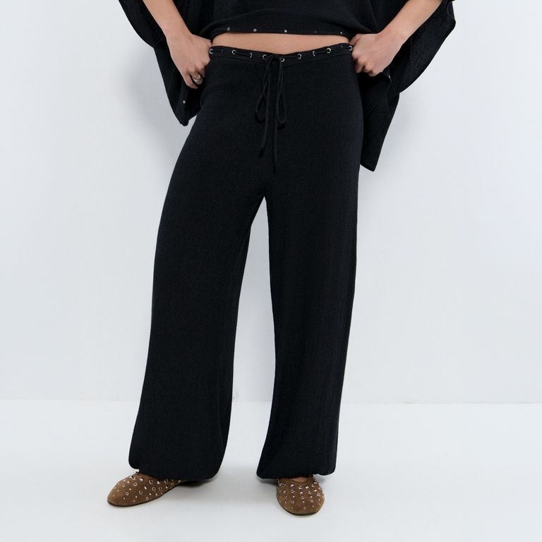 Pantalón Bombacho Detalle Cinturilla Mujer