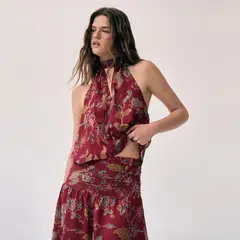 BROWNIE - Top Chocker Estampado Mujer