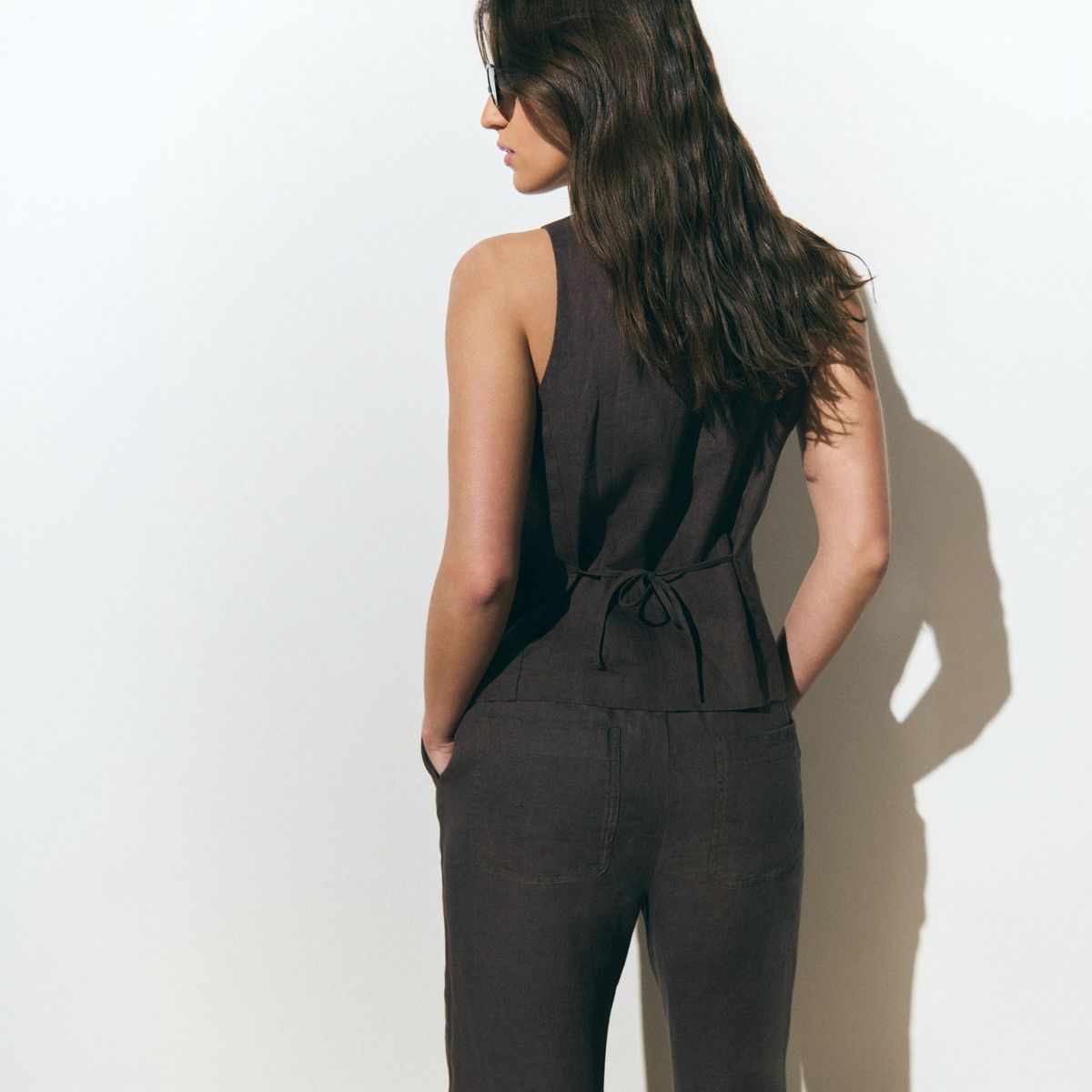 BROWNIE - Vest 100% Lino Mujer Brownie