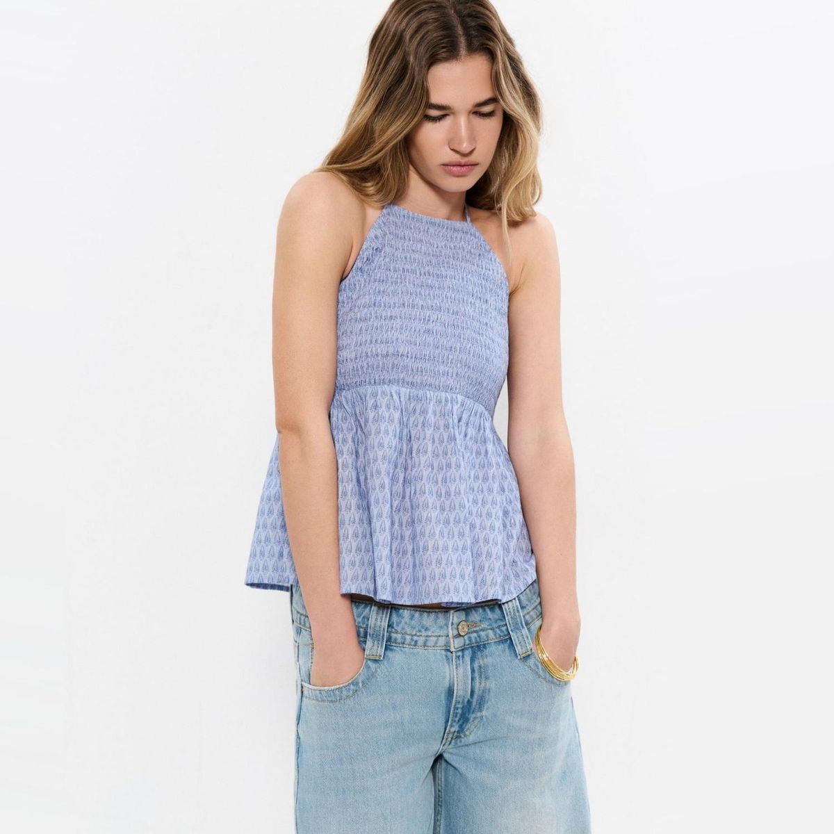 BROWNIE - Top Smocks Sello Indio Mujer Brownie