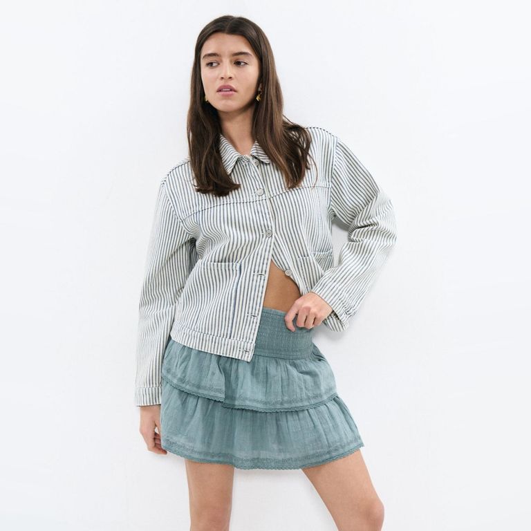Falda Volantes 100% Algodón Mujer
