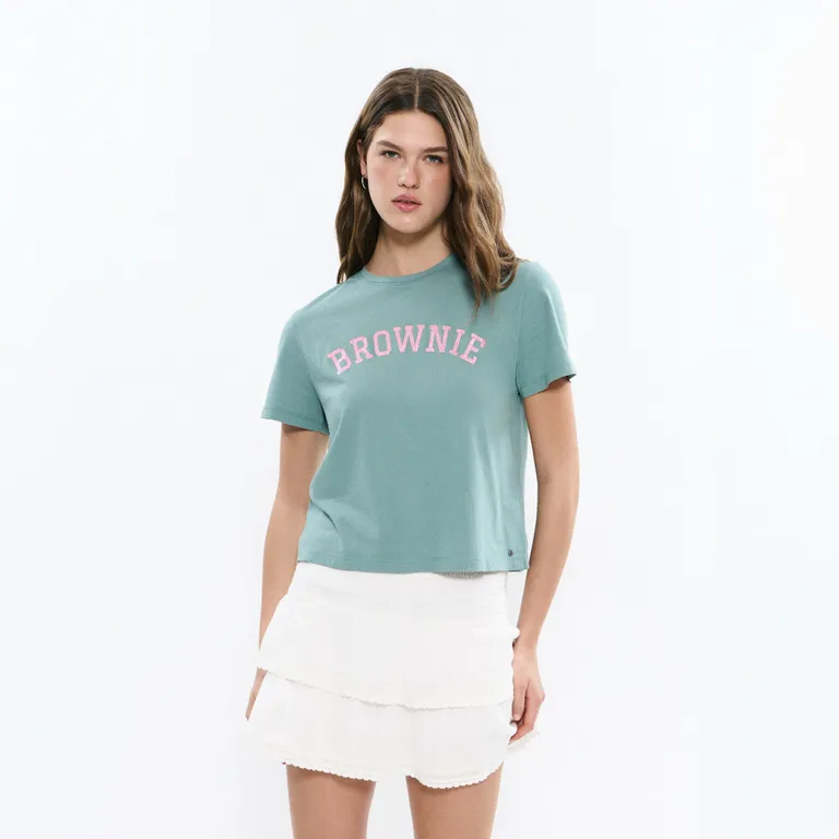 Polera Algodón Texto Mujer