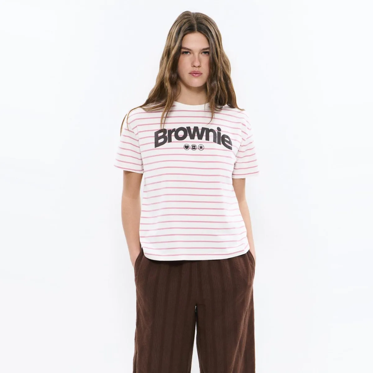 BROWNIE - Polera Raya Tejida Mujer Brownie