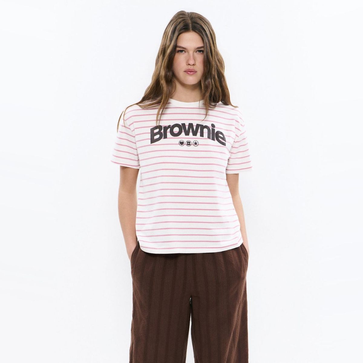 BROWNIE - Polera Raya Tejida Mujer Brownie