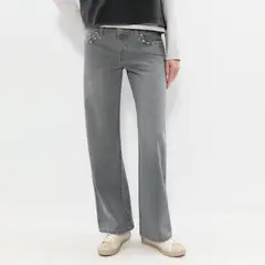 BROWNIE - Jeans Tiro Bajo Alas 100% Algodón Mujer