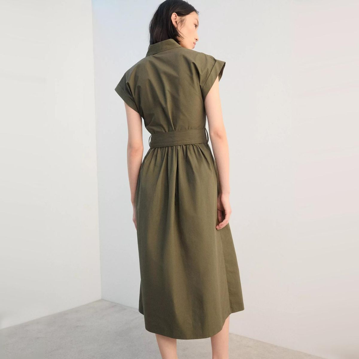 MANGO - Vestido Camisero Con Cinturón Mujer Mango