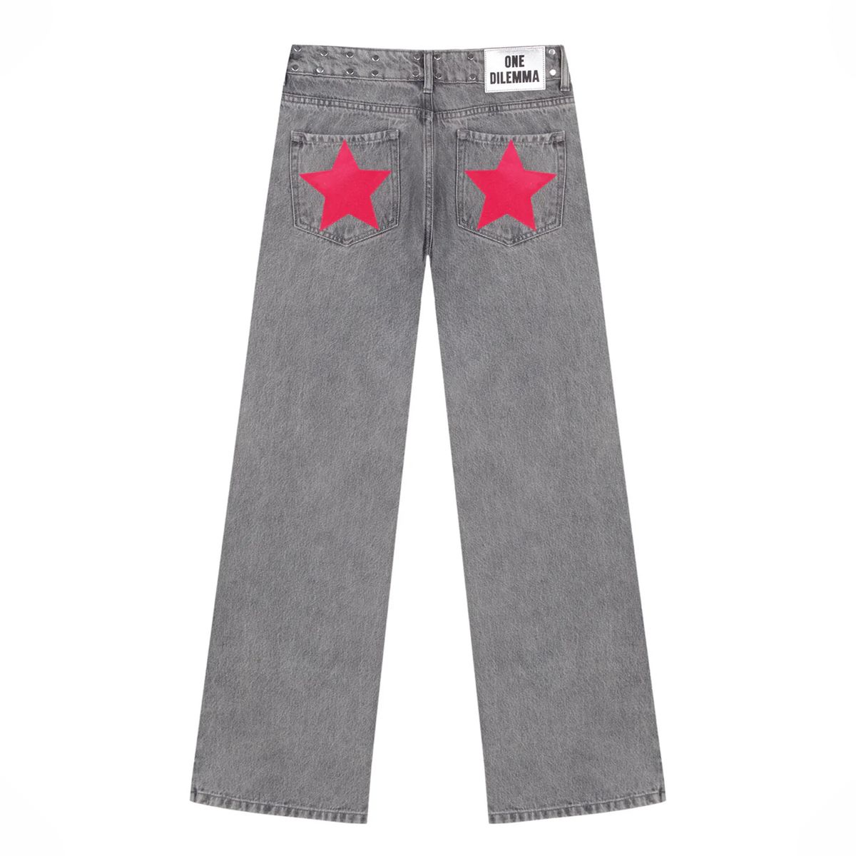 ONE DILEMMA - Jeans Pink Stars Gris Tiro Bajo Mujer One Dilemma