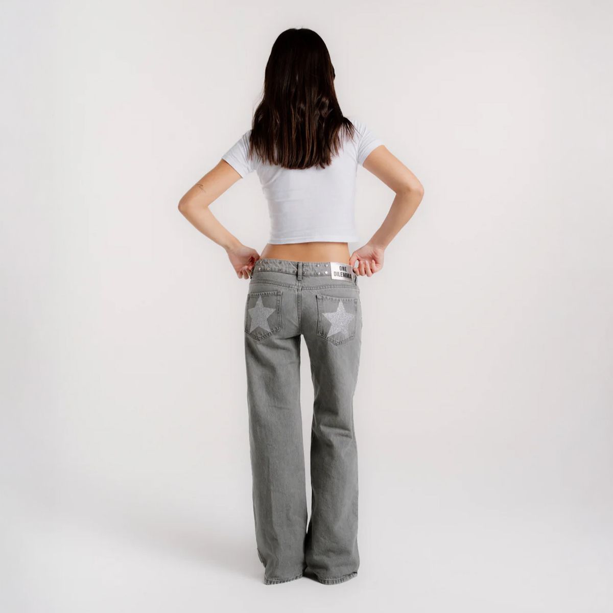 ONE DILEMMA - Jeans Shiny Stars Negros Tiro Bajo One Dilemma