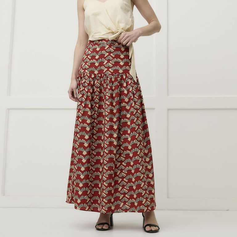 Falda Estampada 100% Algodón Mujer