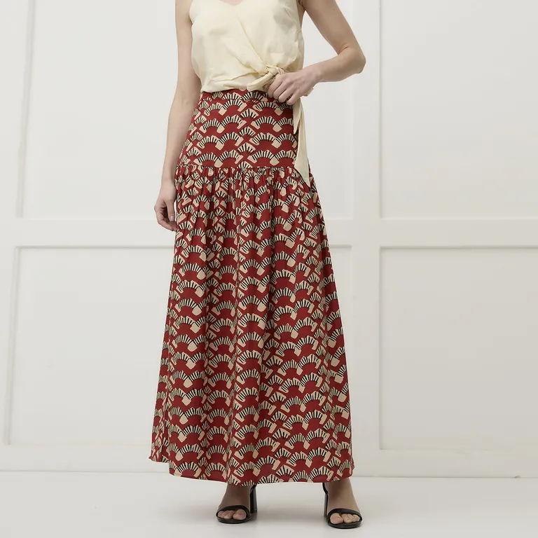 Falda Estampada 100% Algodón Mujer