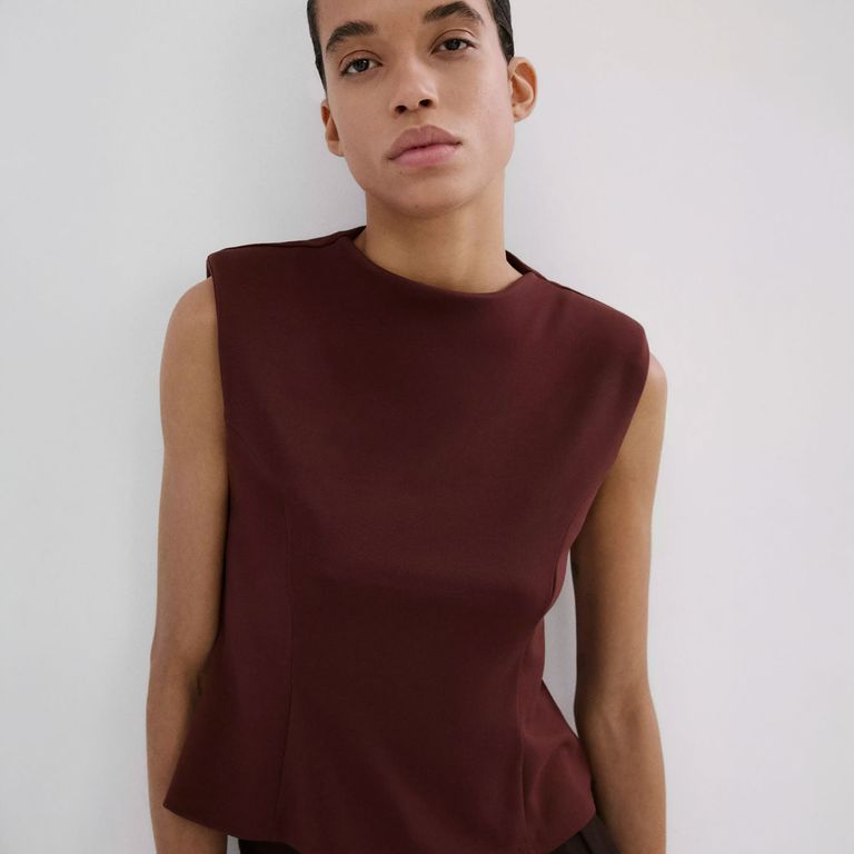 Polera Peplum Hombreras Mujer