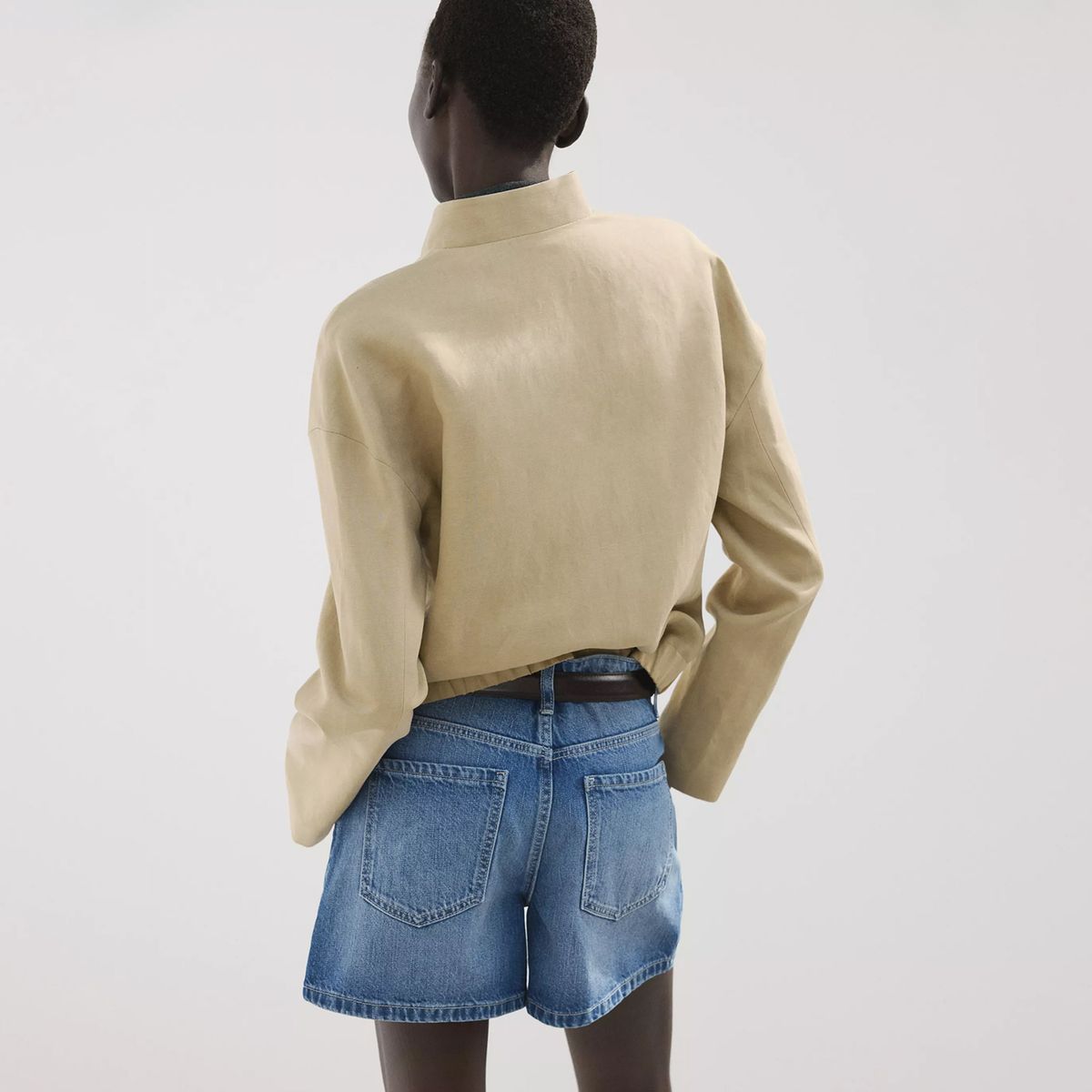 MANGO - Shorts Denim Rectos Tiro Medio Mujer Mango