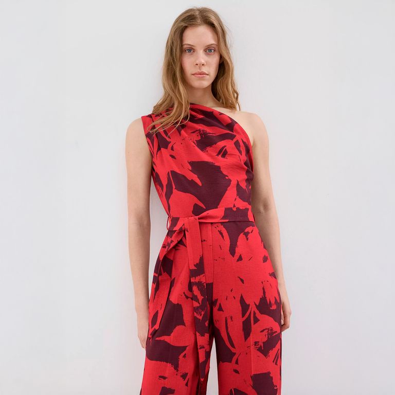 Enterito Asimétrico Estampado Mujer