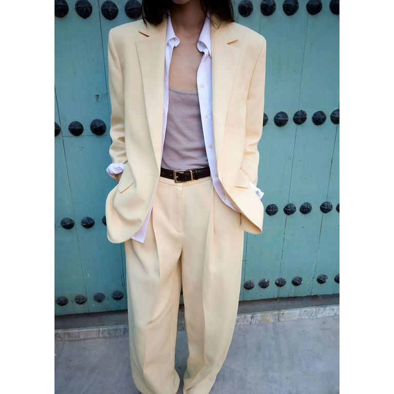Pantalón Recto Lino Mujer