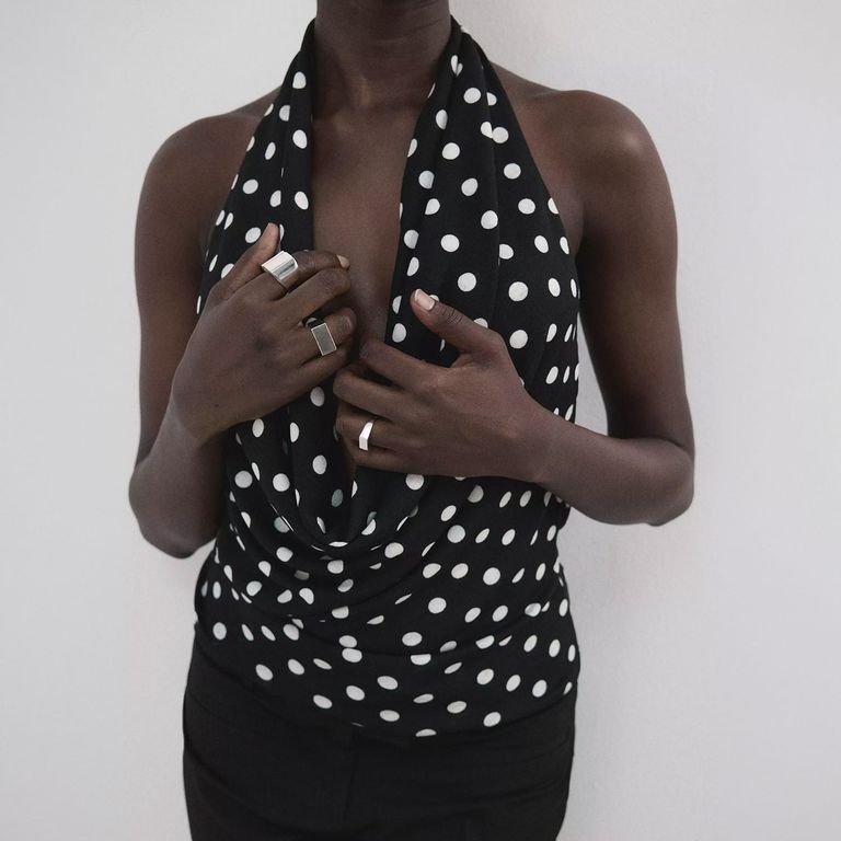 Polera Halter Drapeado Mujer