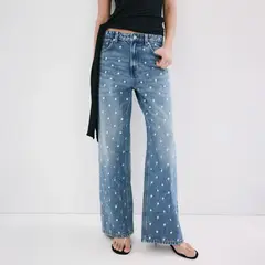 MANGO - Jeans Rectos Lunares Mujer