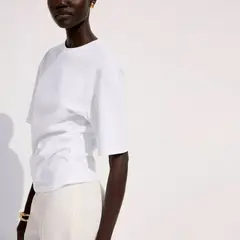 MANGO - Polera Algodón Detalle Fruncido Mujer
