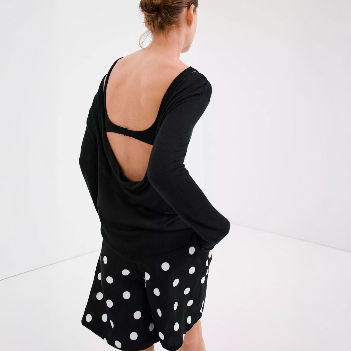 MANGO - Shorts Lyocell Lunares Mujer Mango