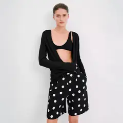 MANGO - Shorts Lyocell Lunares Mujer