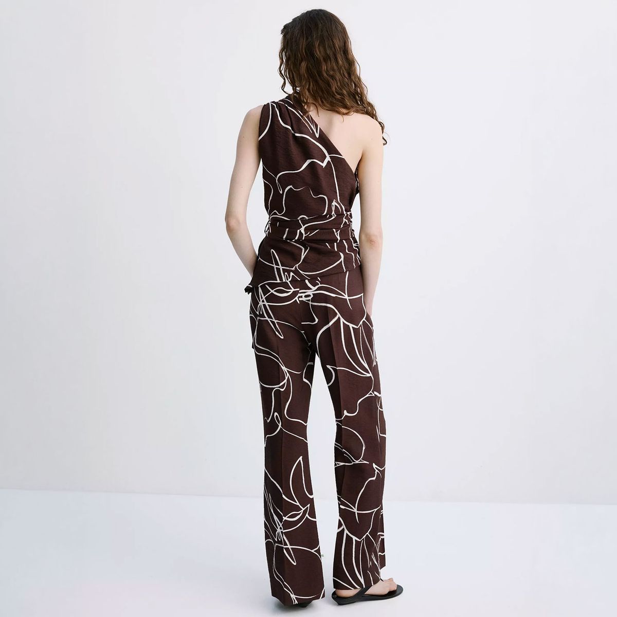 MANGO - Pantalón Wide Leg Estampado Mujer Mango