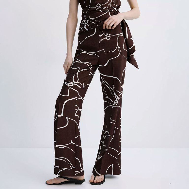 Pantalón Wide Leg Estampado Mujer