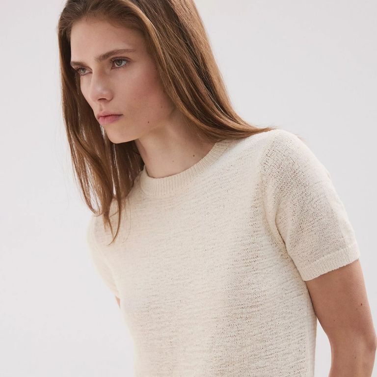 Polera Punto Manga Corta Mujer