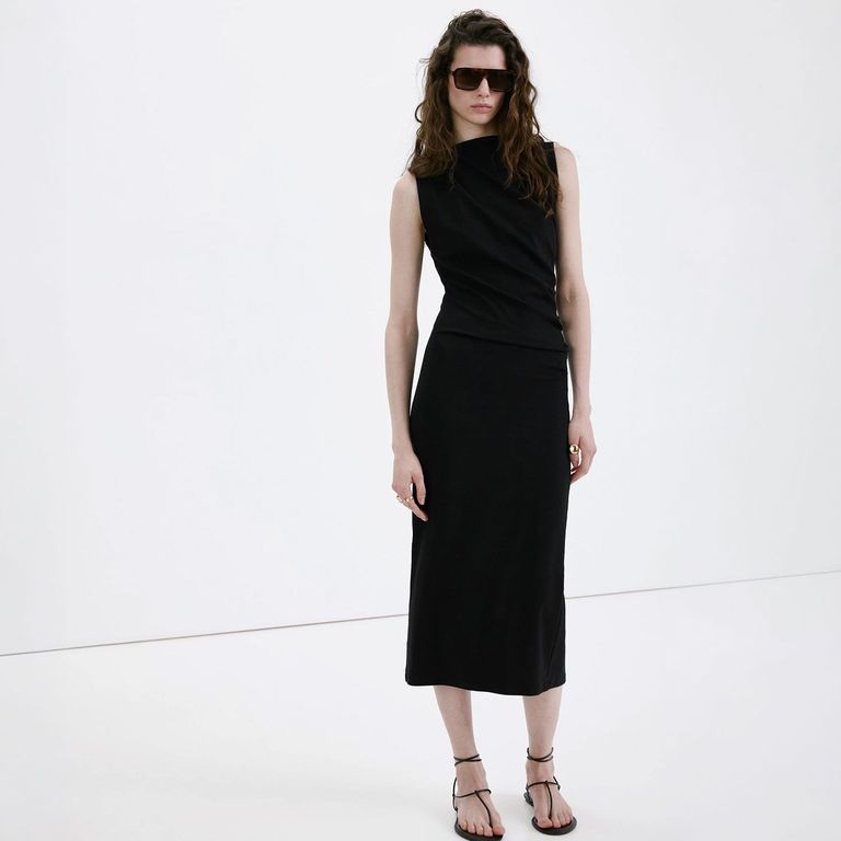 Vestido Largo Drapeado Mujer