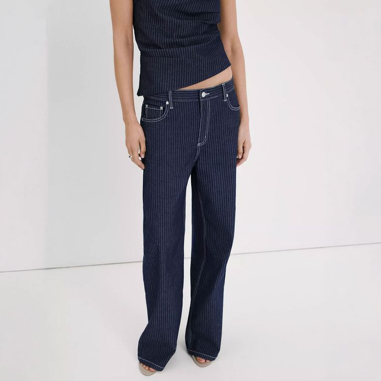 Jeans Rectos Rayas Mujer