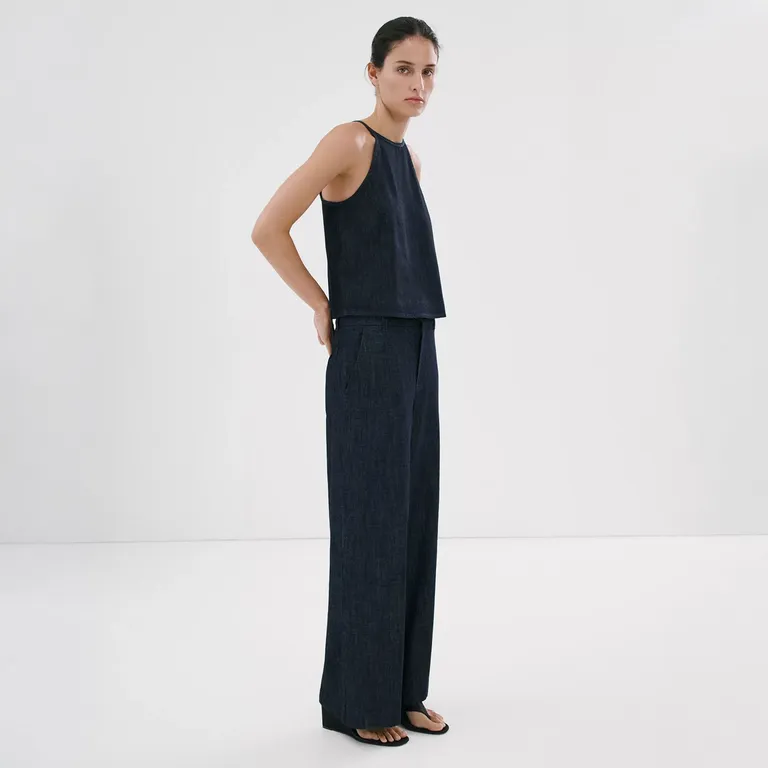 Jeans Wide Leg Tiro Medio Mujer