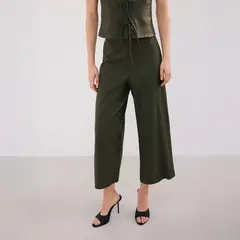 MANGO - Pantalón Recto Lino Mujer