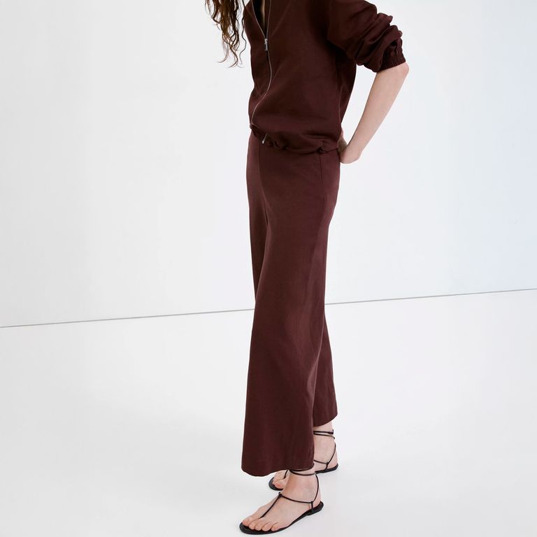 Pantalón Recto Lino Mujer