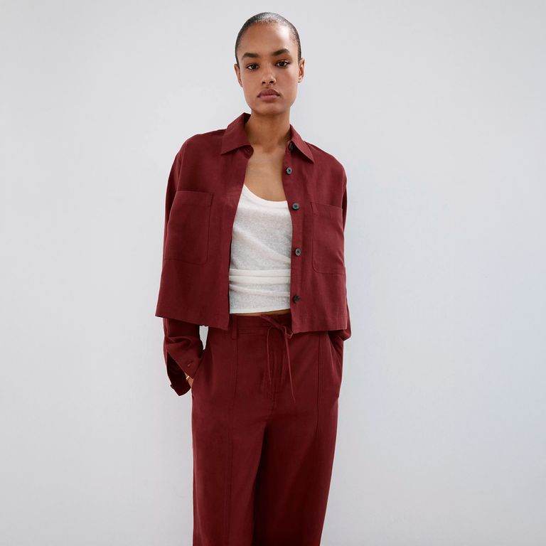 Pantalón Recto Lyocell Mujer