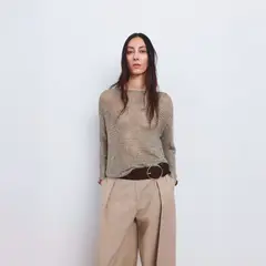 MANGO - Sweater Crochet Lurex Mujer
