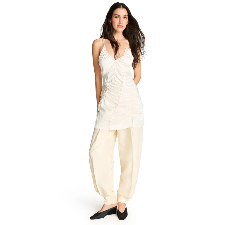 Pantalón Balloon Bajo Satinado Mujer